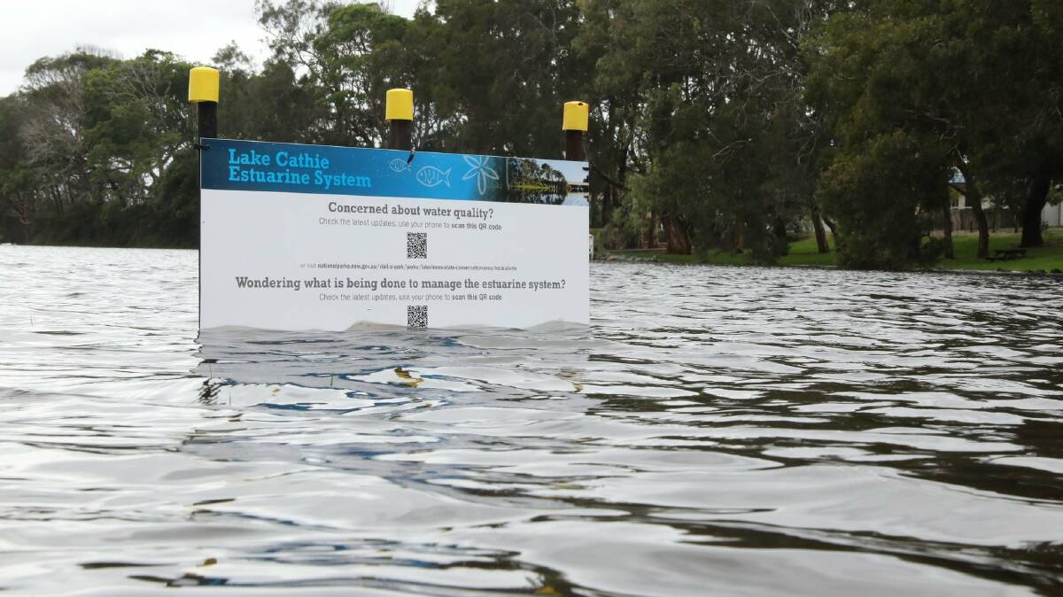 TIME FOR ACTION: Water levels reached 1.6m on January 7. Photo: Revive Lake Cathie/Lincoln Beddoe.
