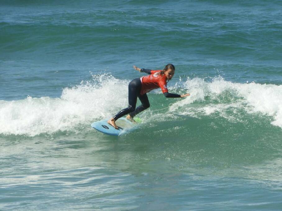 SECOND PLACE IN THE FINALS: Avalon Enfield carving through a wave at Coffs Harbour. Photo: Soul Surfing Port Macquarie.