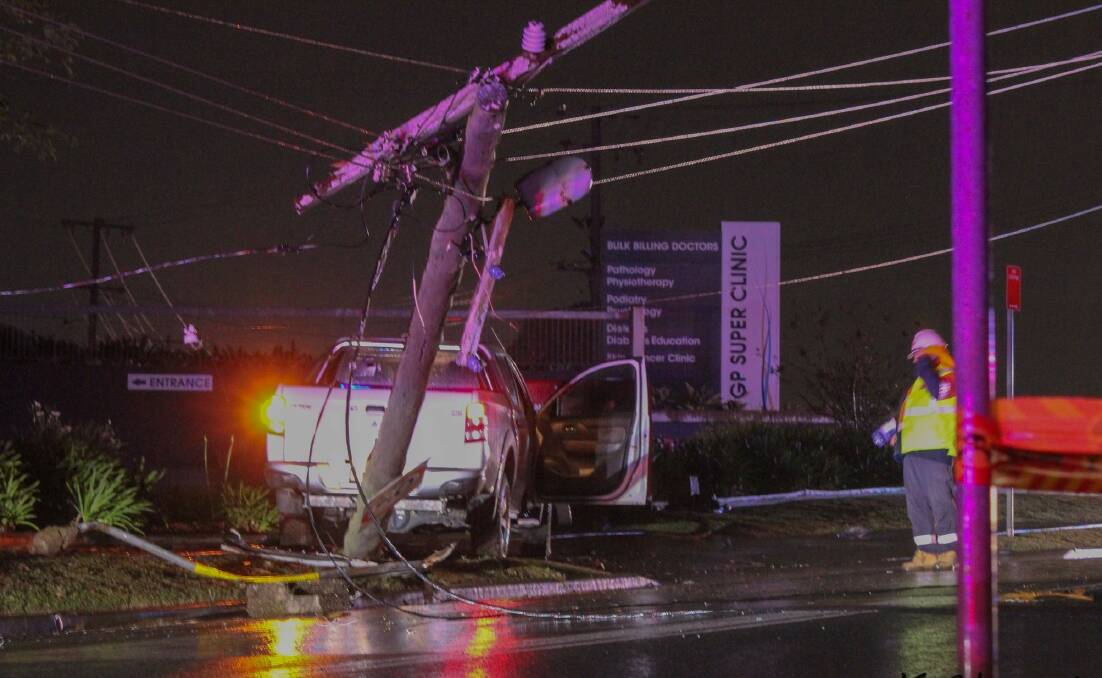 POWER OUTAGE: The scene of the crash. Photo: K-H Media.