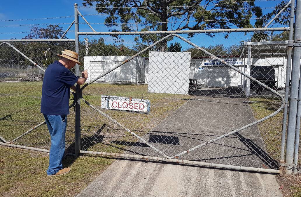 Closed: Hastings Driver Reviver coordinator Robert Toms shutting the gates on the site.