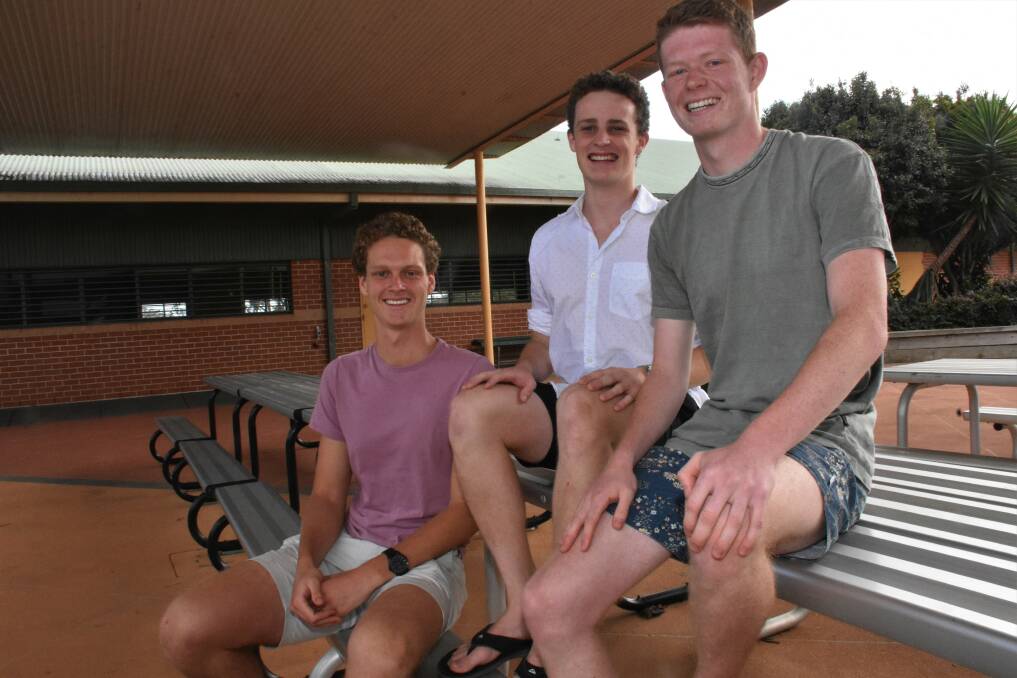 High achievers: Mackillop College's Lachlan Johns, Theo Last and James Robertson are heading for a career in medicine.