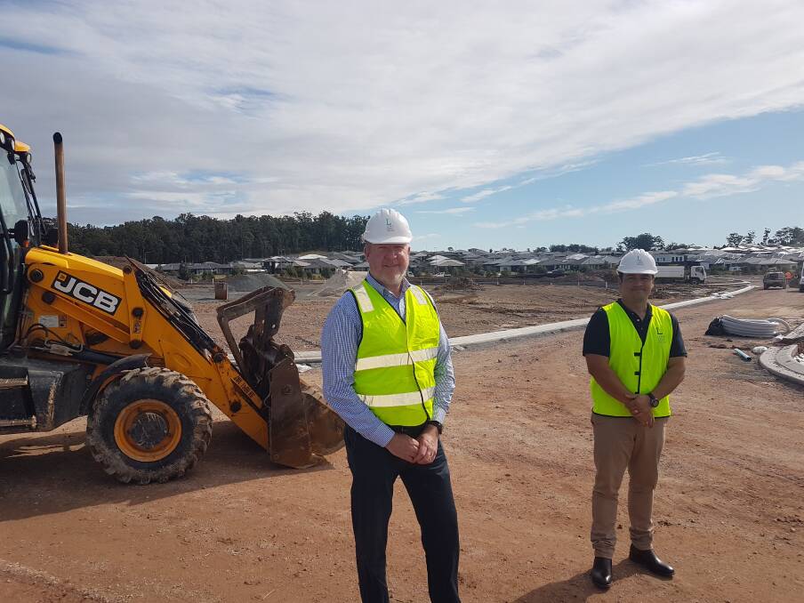 REAL ESTATE EXPANSION: Lewis Land Groups Head of Development Michael Long and Sovereign Hills Land Sales Manager Luke Moreta.