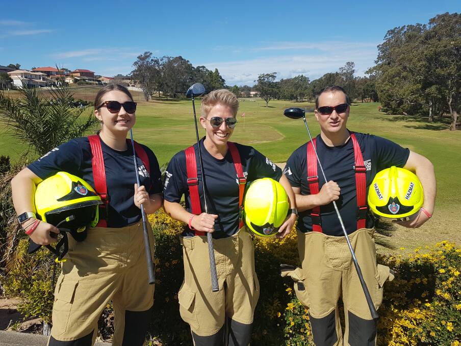 ON THE GREEN: Retained firefighters Seth Vagg, Katie Burt, Tayla Battle.