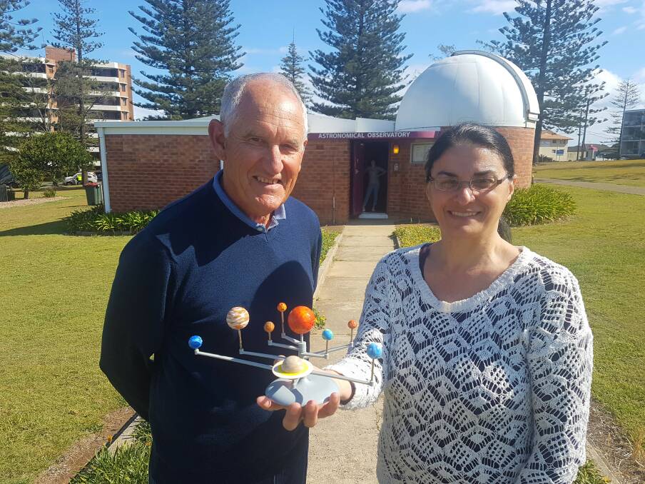 FUNDRAISING MISSION: Port Macquarie Astronomical Association vice-president Chris Ireland and event coodinator Alice Totonjian.