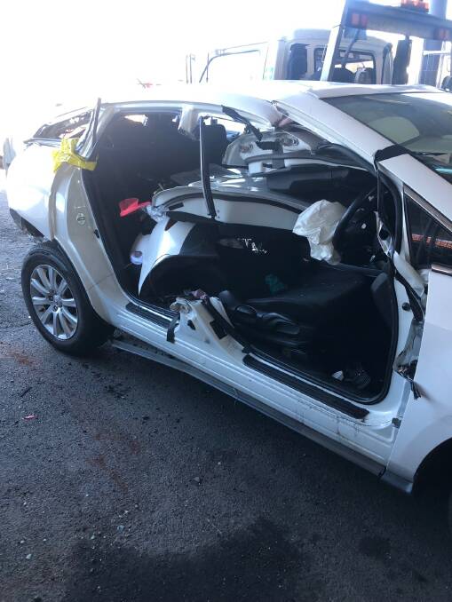 Car crash: Three people have been taken to hospital in Port Macquarie after a motor vehicle accident on Oxley Highway. Photo: Supplied