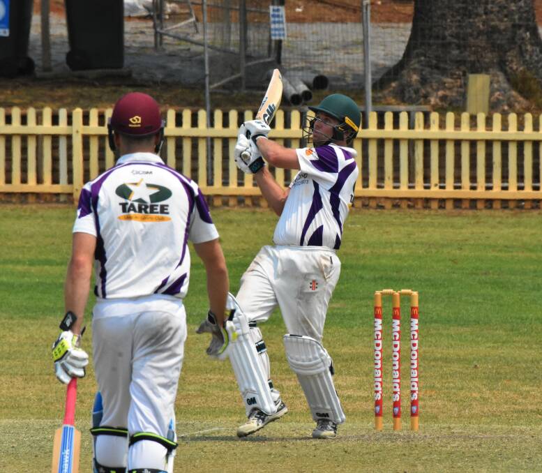 CRICKET CLASH: Matthew Collier pulls a shot towards the boundary against the Port City Leagues Magpies.