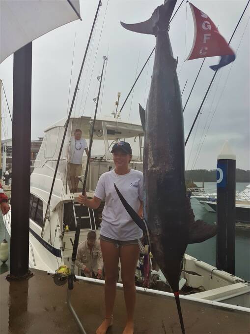 GOLDEN LURE: The Junior Angler Capture award went to Sydney Game Fishing Club's Makira Wright for her first Blue Marlin on Thursday, January 16.