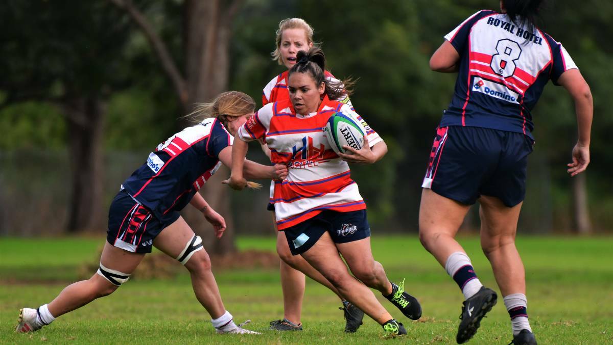 ADAPTING TO CHANGE: Wauchope Thunder half Whitney McCabe in the match against Manning River Ratz.