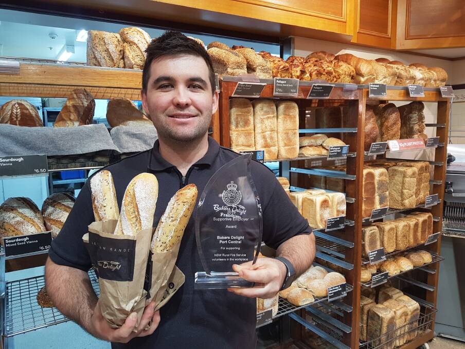 Awardee: Aaron Hall is splitting time between his work as a Bakers Delight franchisee and deputy captain with Sancrox/Thrumster Rural Fire Brigade.