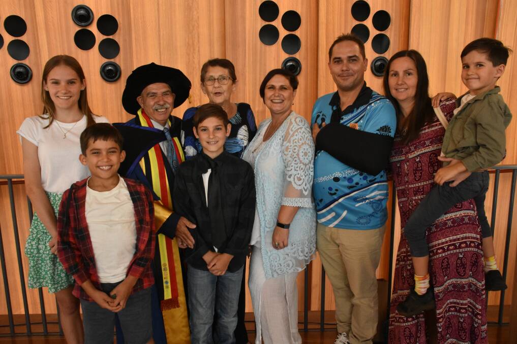 A PROUD MOMENT IN TIME: William 'Uncle Bill' O'Brien OAM with family at the Glasshouse ceremony in Port Macquarie.