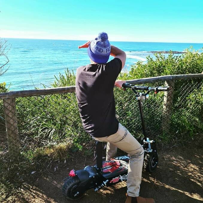 MND DIAGNOSIS: Port Macquarie plumber Matt Adkins now uses a scooter to move around. Photo: Supplied.