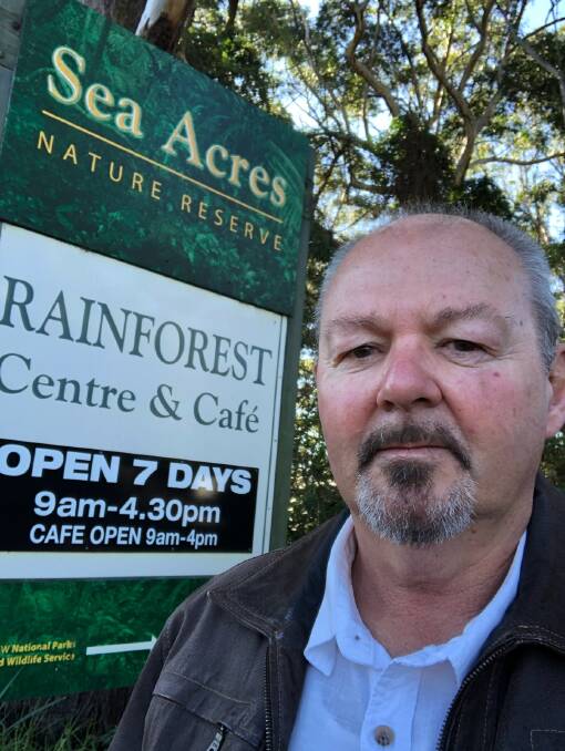 TAKING A STAND: Adam Roh at Sea Acres Rainforest in Port Macquarie.
