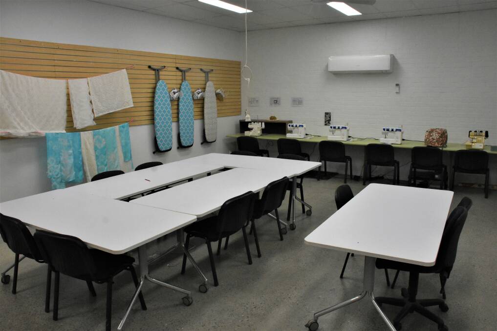 SEWING SEAMS: A fabric making area at the MakerSpace in Port Macquarie.
