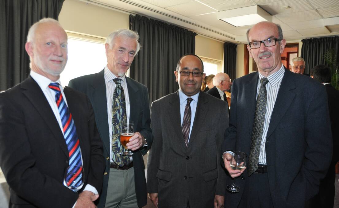 REUNION: Australian Institute of Criminologys 40th Anniversary Dinner in 2018 with John Walker (centre left), Richard Harding a former Director of AIC, Don Weatherburn a director of the NSW Bureau of Crime Stats and Research and AIC board members.