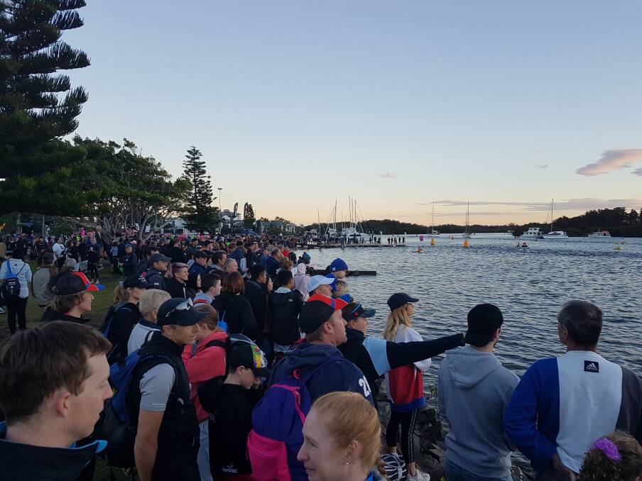 Ironman Port Macquarie: Start of the swim in 2019.