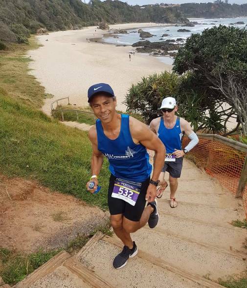 Great running: Clifford Hoeft achieves his first-ever podium finish at Beach to Brother in 2018. Photo: Supplied.