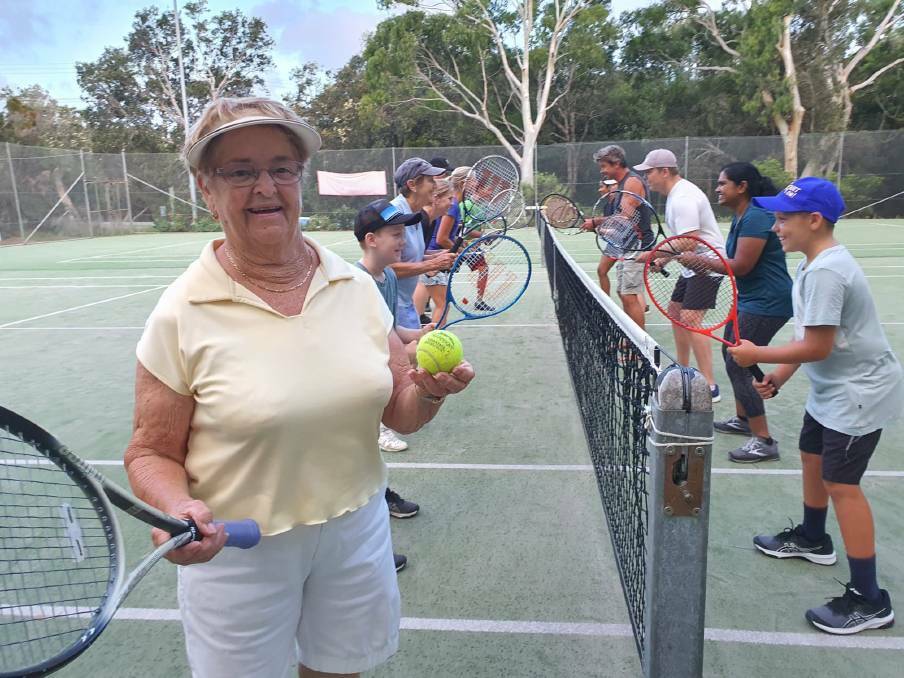  RESURFACING IN DECEMBER: Bonny Hills Tennis Club president Joan Evelyn.