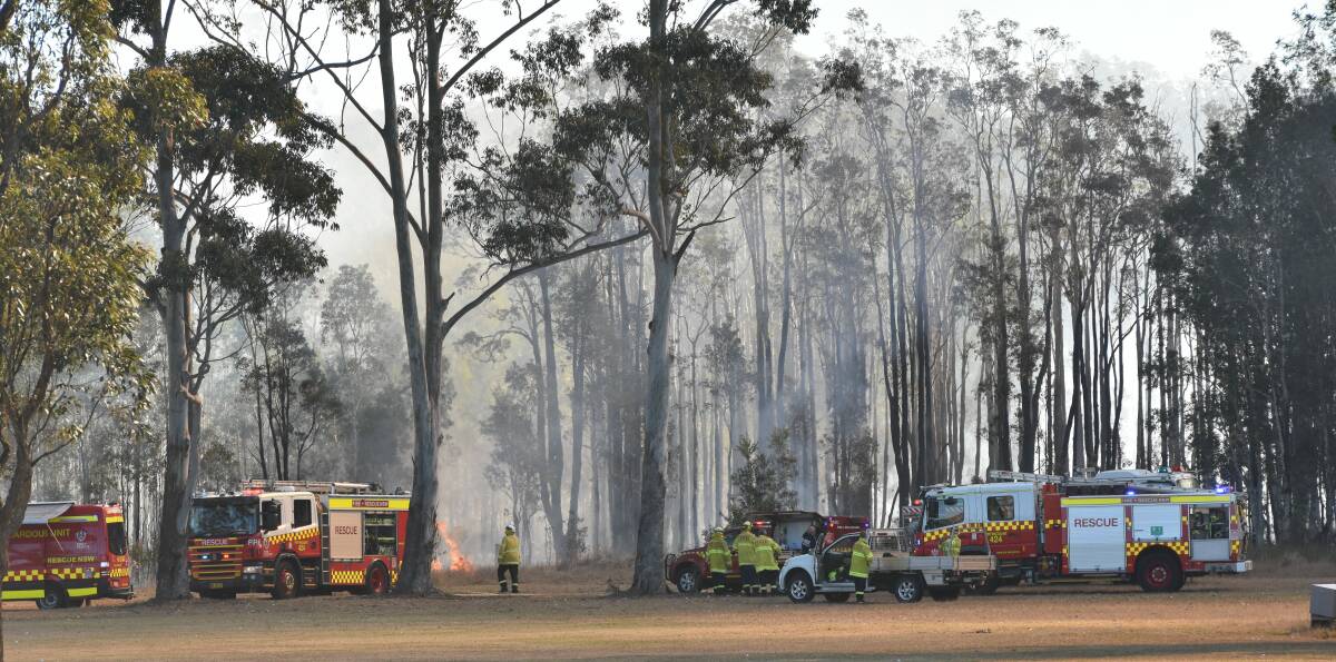 ON SCENE: Fire fighters attending the bush fire on July 18.
