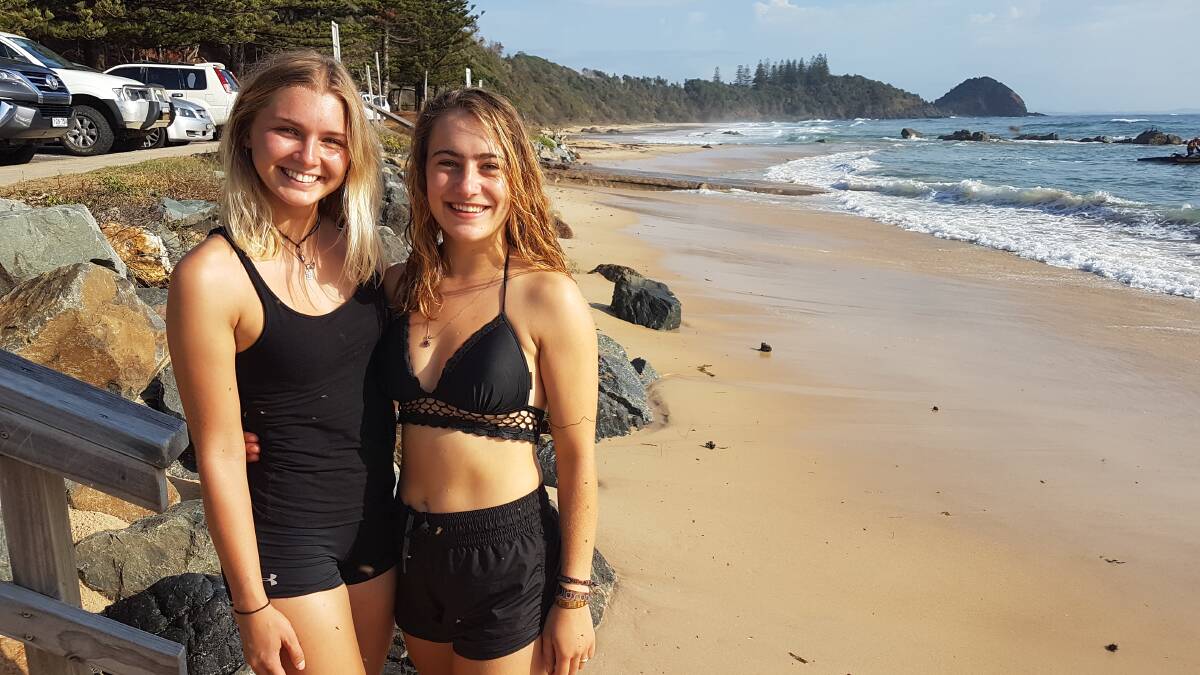 Backpacking around Australia: German travellers Ines Schulze and Aylin Eggers said people were now being cautious about where they swim.