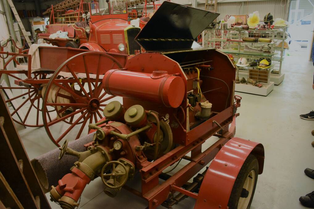 OLDEST ITEM IN THE COLLECTION: A pumper trailer from the 1920s, similar designs are still used in the tight confides of Japanese streets.