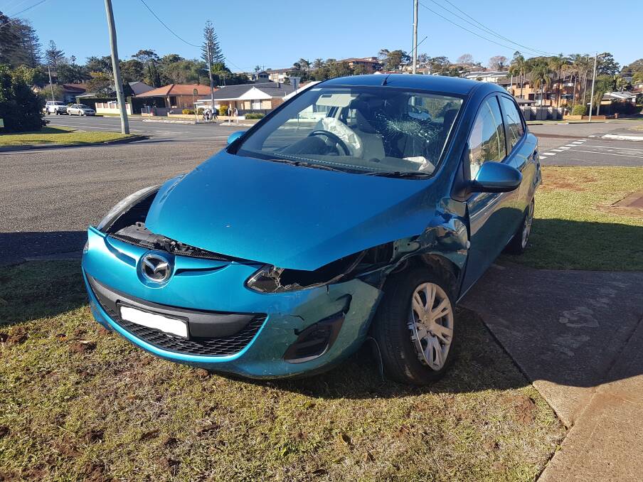 Verge parked: One of the cars at Owen and Home Street in Port Macquarie.