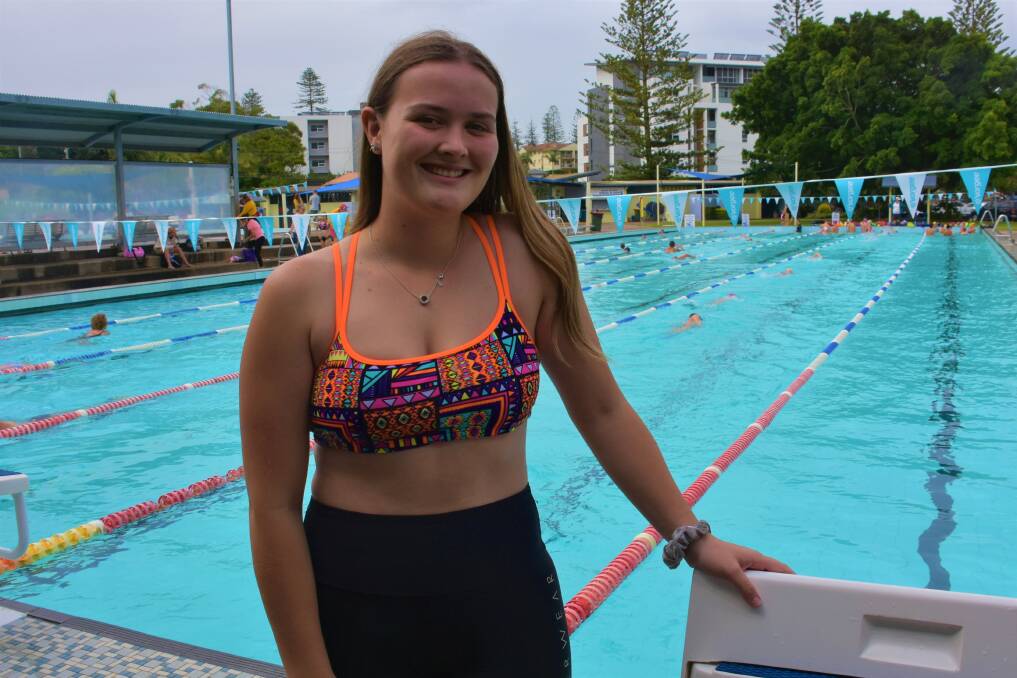 LAPS FOR LIFE: Hastings swimmer Claudia Todd taking on the 20km challenge at Port Macquarie Olympic Pool.