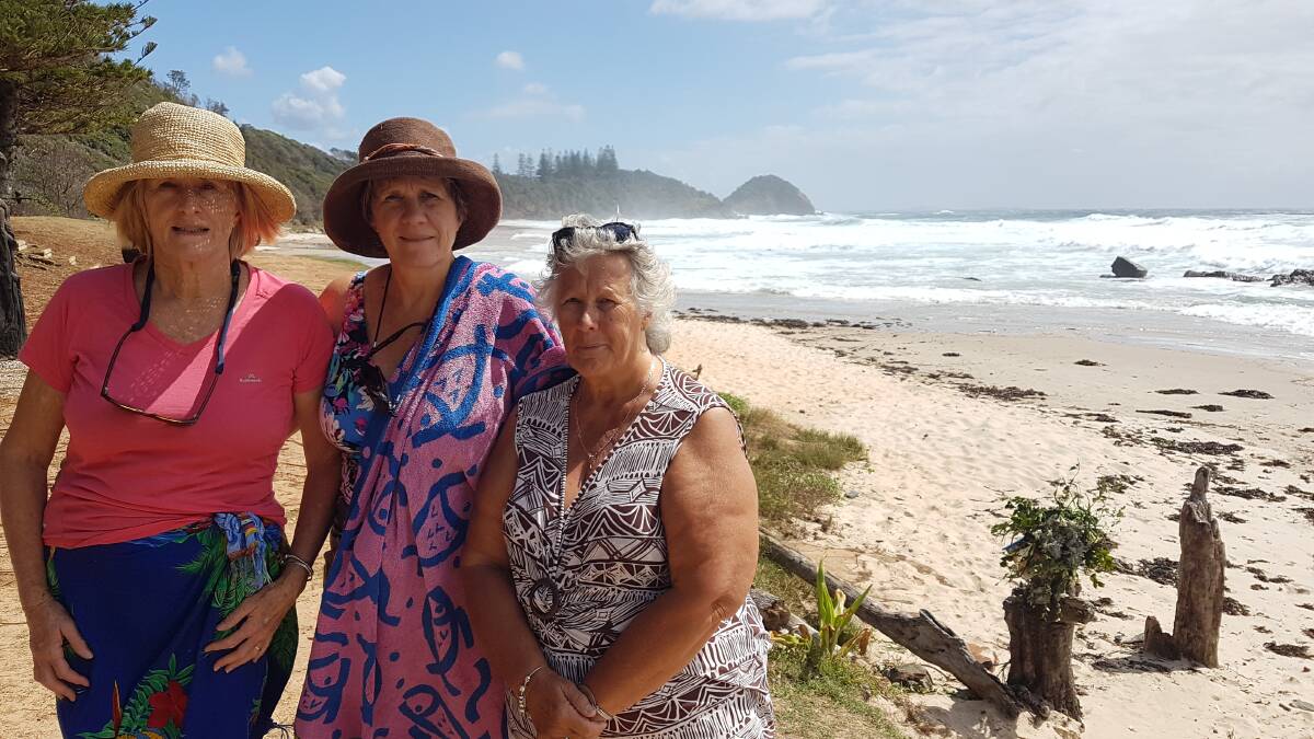 Show of support: Liz Craft, Robyn Sparkes and Betsy Drake are organising the gathering expected to be held at Shelly Beach from 10am on Sunday, February 24.