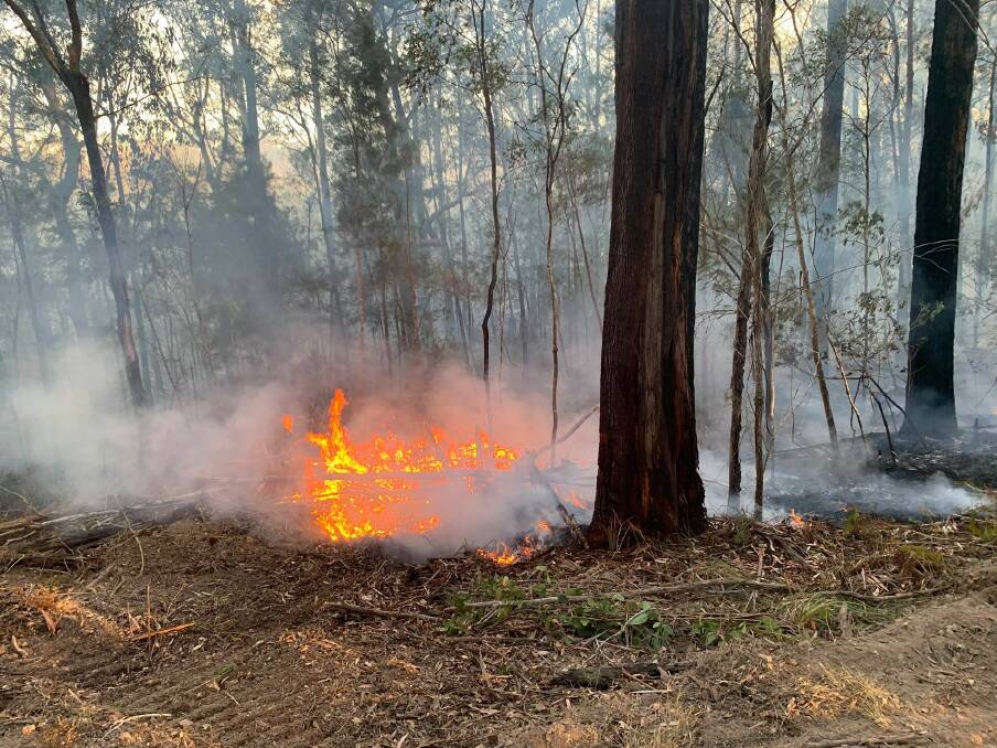 SPOT FIRES: Surface fires near Lindfield Park Road. Photo: K-H Media.