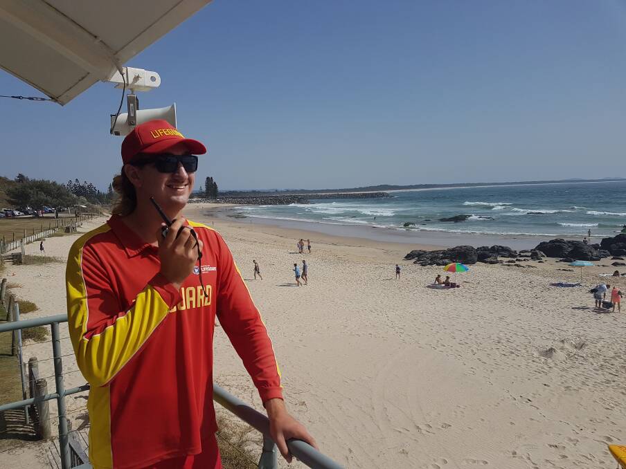 ON WATCH: Lifeguard Lachlan Hawkins at Town Beach.