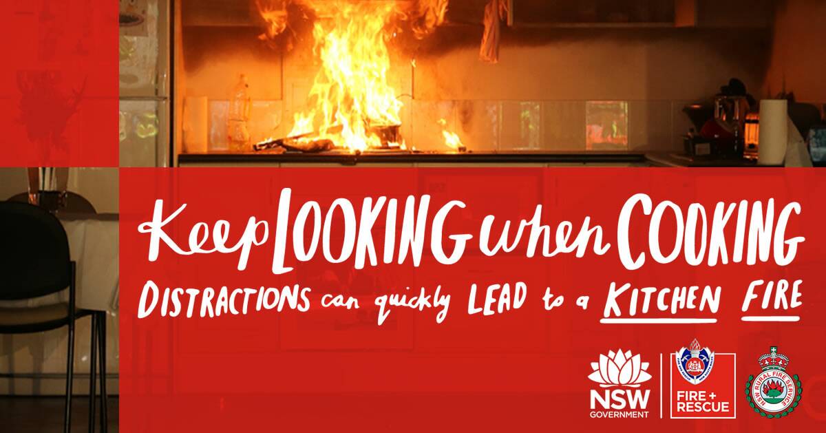 House fires: An advertisement warning about distractions in the kitchen. Photo: Supplied.