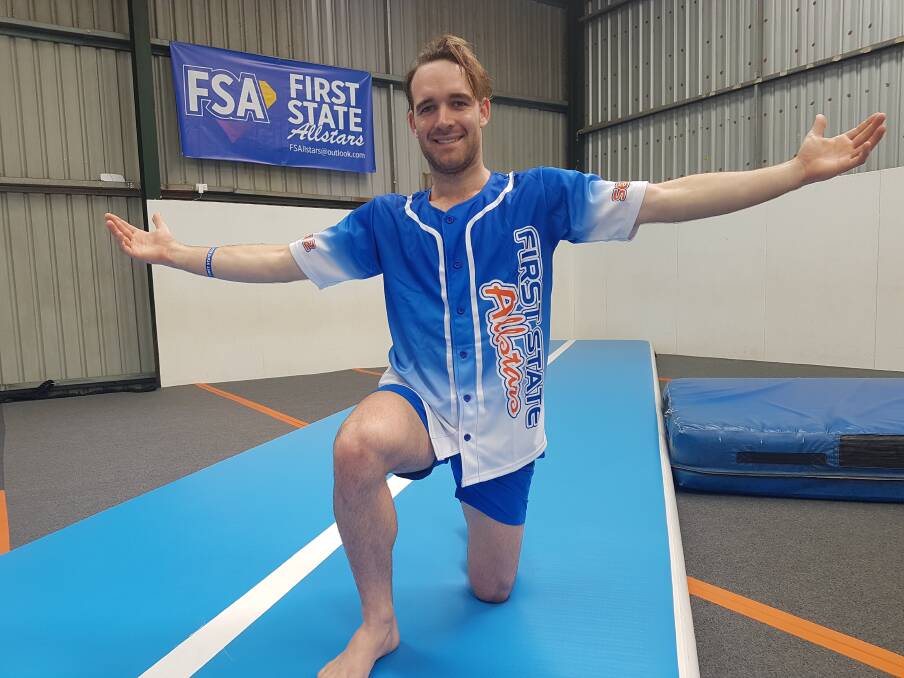 On the way: Port Macquarie's Jakob Webber prepares to compete in this year's Cheerleading World Championships in America.
