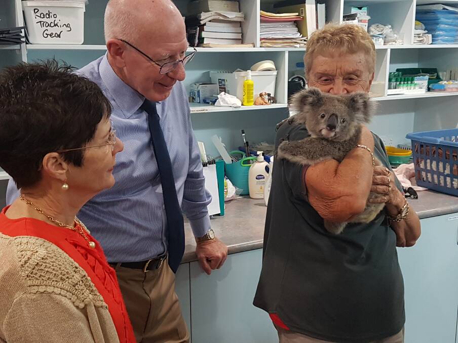 His Excellency General The Honourable David Hurley and Linda Hurley toured the the Port Macquarie Koala Hospital on Friday, February 22.