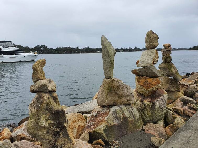 BALANCE IN ALL THINGS: Rock sculptures in Dunbogan.