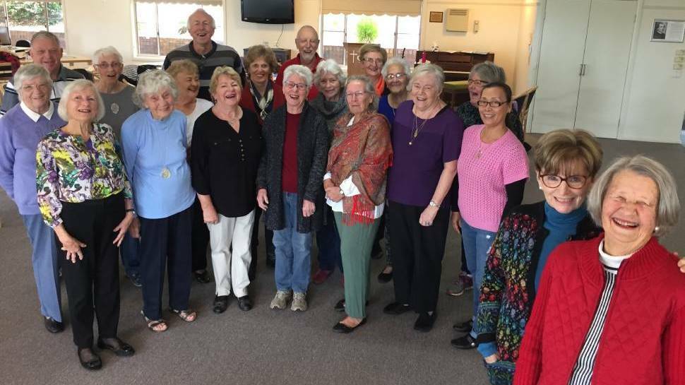 READY TO SING IN 2019: Robyn Ryan OAM, second from right, with some of the Savvy Singers in October 2019.