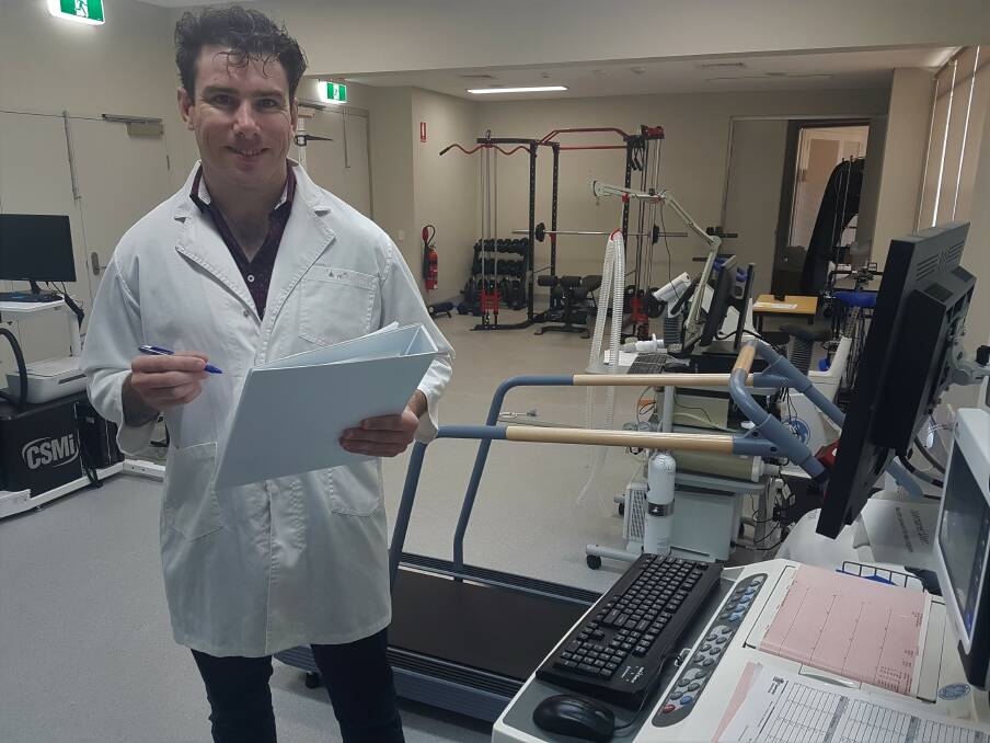 IN THE LAB: PhD student Grant Brechney in Port Macquarie.