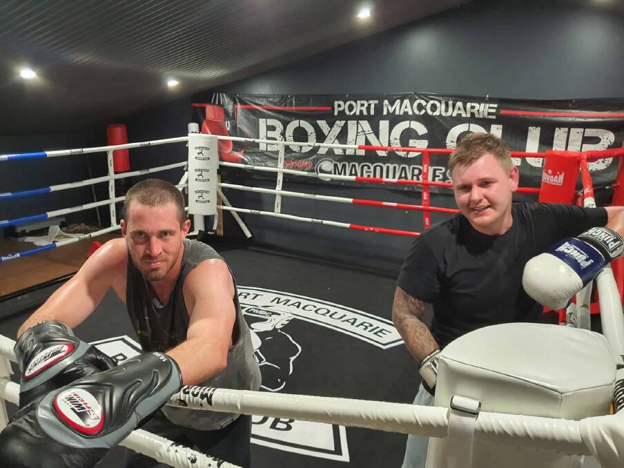 BOXING: Local boxers Thomas Duck and Brad Waltis.