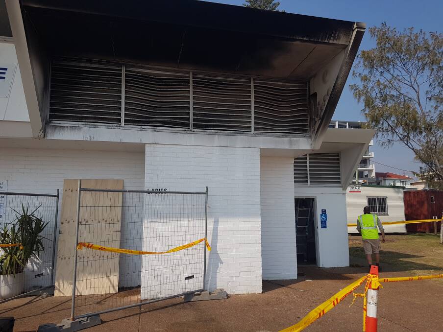 TORCHED: Female toilets at Town Beach have suffered fire damage.