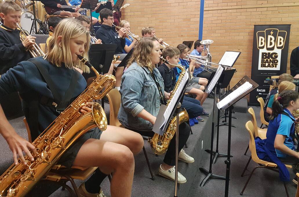 Jamming session: Local students preparing for Big Band Blast.