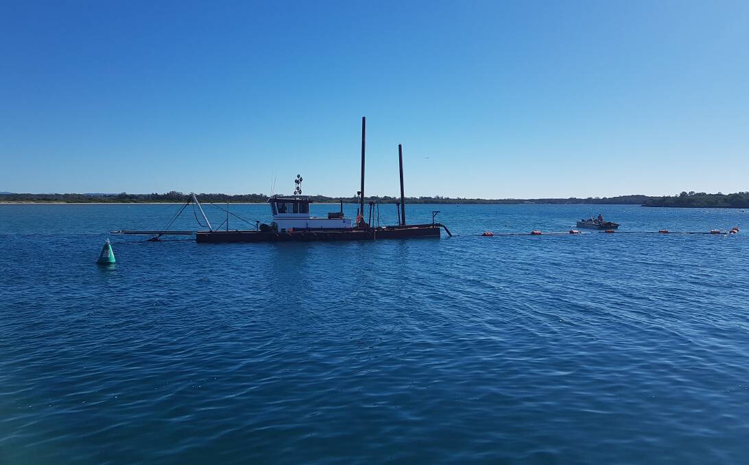 Dredging the channel: The 'Ruby K' in Port Macquarie.