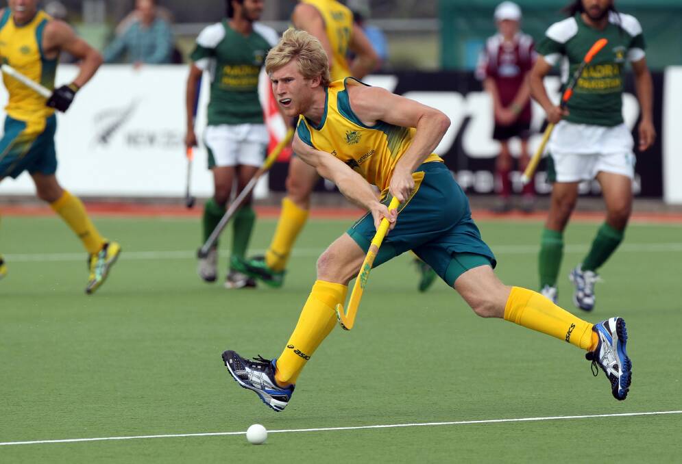 ON THE FIELD: Matthew Butturini competing in the 2011 Champions Trophy. Photo: Supplied/Hockey Australia