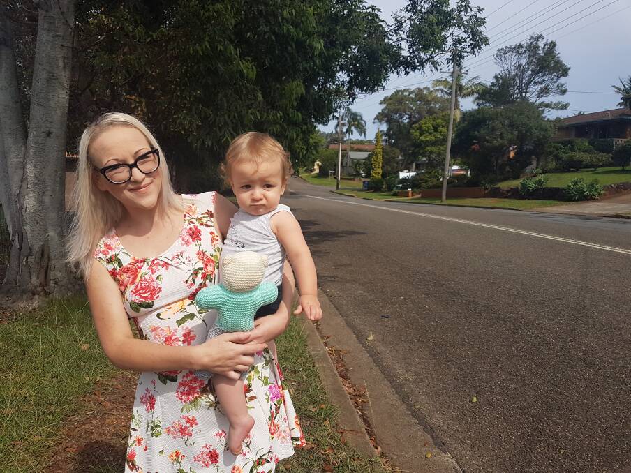 Back home safe: Port Macquarie mum, Laura Haggart with 15 month old son, Chester Lee.