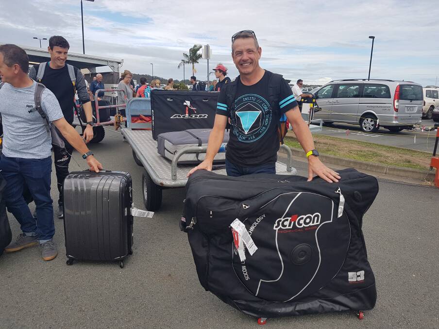 Port Macquarie Airport: Ironman Thomas Cook collects his bike.
