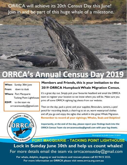 Information for the day: ORRCA's Annual Census Day 2019. Photo: Supplied.
