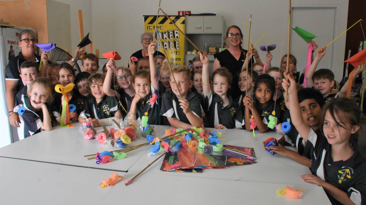 TOY MAKING WORKSHOP: St Joseph's Primary School students, teachers and Makerspace staff.