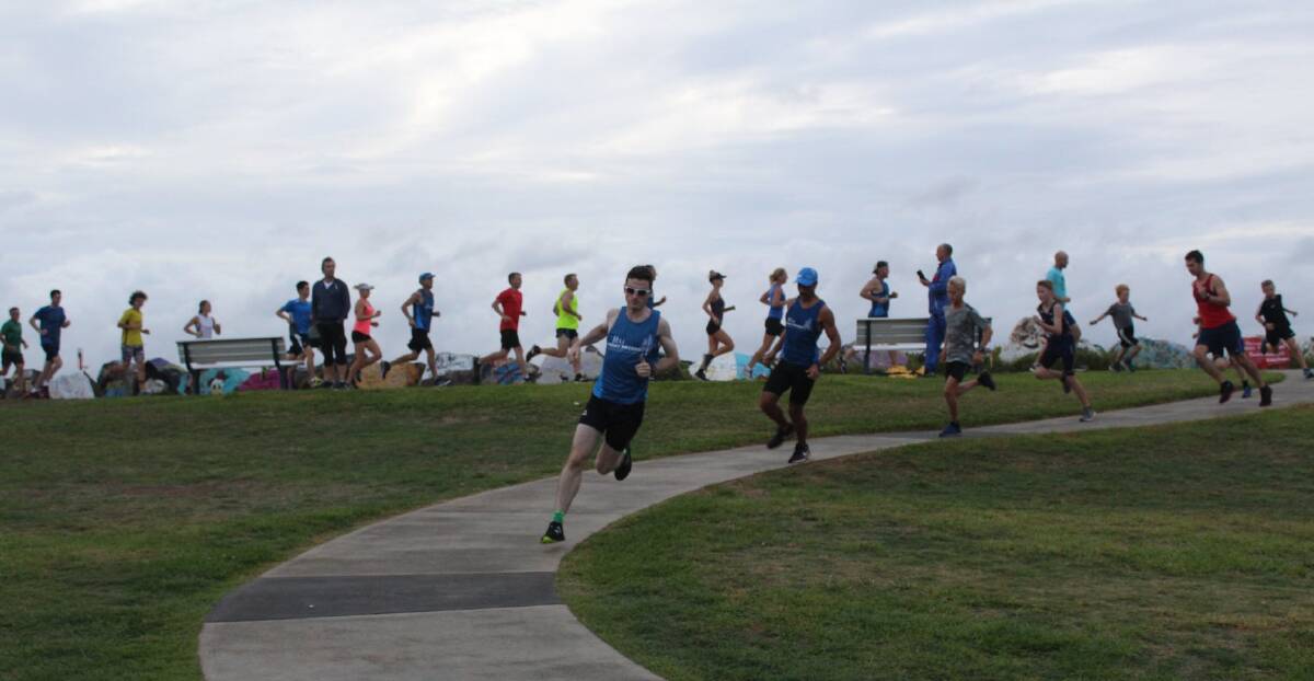 RUNNING AHEAD: Paul Gagliardi at Port Macquarie Parkrun. Photo: Port Macquarie Parkrun.