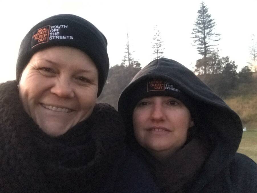 OUT IN THE DARK: Sue Fitzgerald and Bronwyn Herden took on a night in the cold.