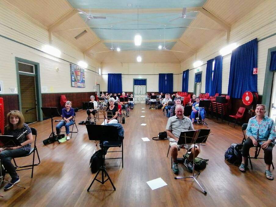 Preparing: Camden Haven Community Bands in mid rehearsals. Photo: Supplied/CHCB.