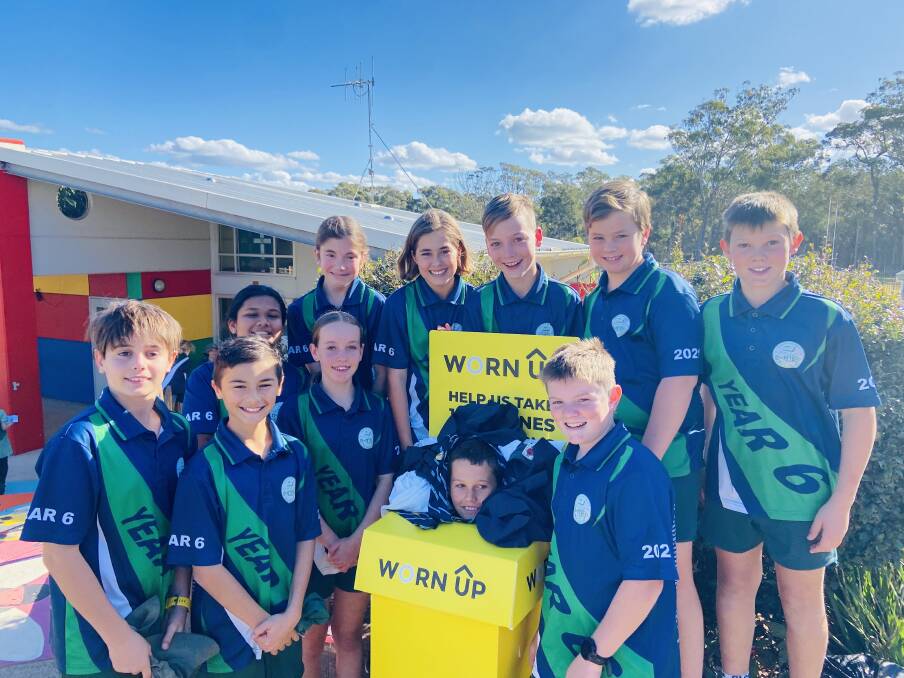 Recycling: Students have already filled one pod with recycled uniforms. Photo: Supplied
