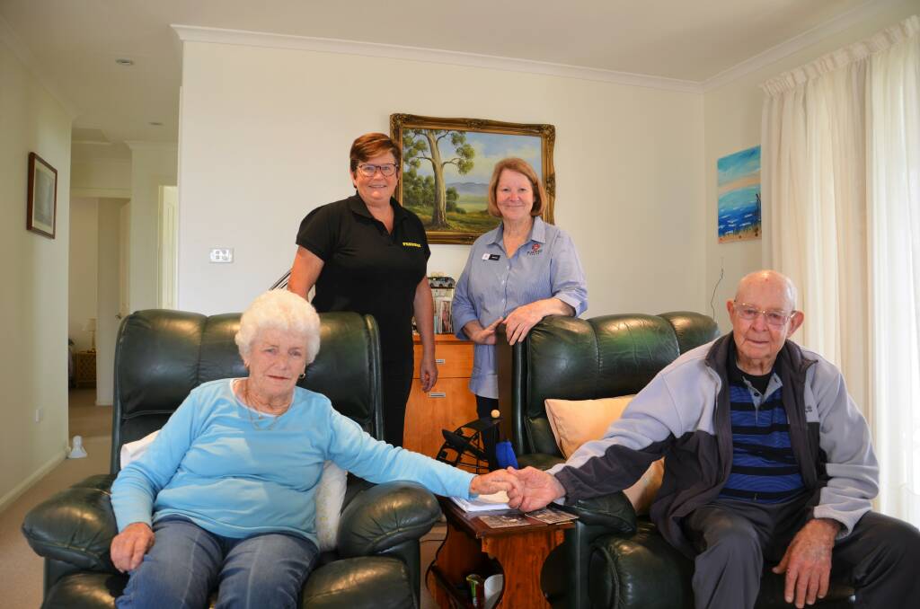 Home care: Daphne and Bob Klumpp with their daughter and carer Lea and St Agnes Care & Lifestyle home care coordinator Therese Chadbourne.