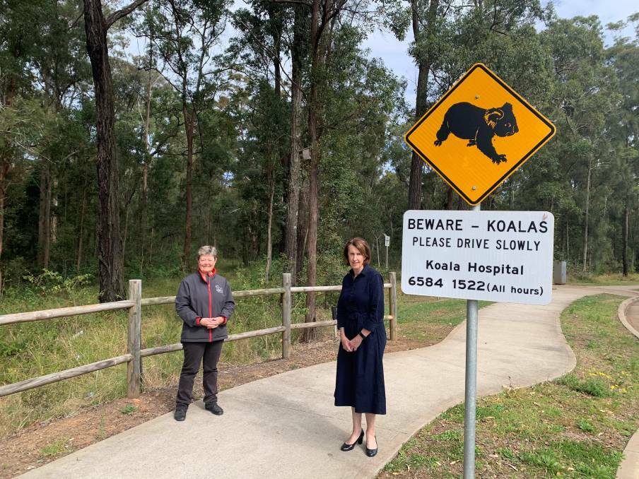 Widespread support: Chair of Koala Conservation Australia Sue Ashton with member for Port Macquarie Leslie Williams at the site on Ruins Way.